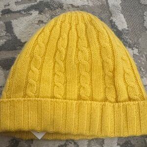 Yellow Cable Knit Kids Beanie